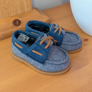 Sperry Navy and Tan Baby Walkers